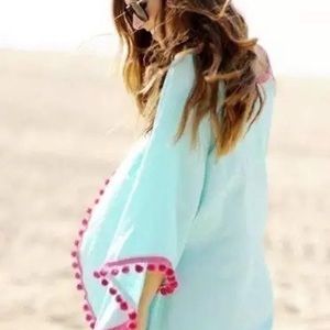 La Playa POM cover-up / swim wrap (one size) + pink